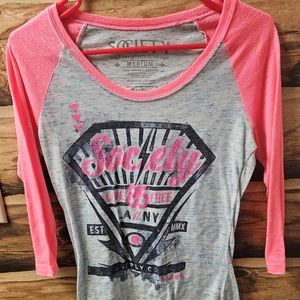 Society 3/4 sleeve shirt. Like new.